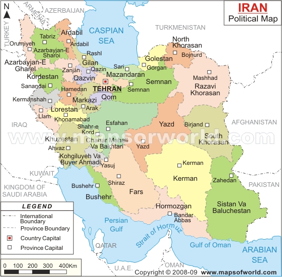نقشه انگلیسی ایران