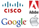 Adobe Google CISCO Routers Apple logo