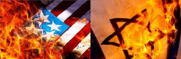 آتش زدن پرچم اسرائیل - آتش زدن پرچم ایالات متحده آمریکا