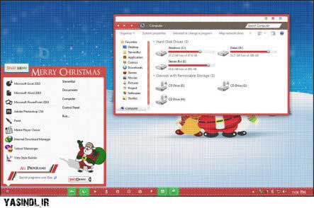 تم بسیار زیبا و جذاب Christmas برای ویندوز ۷ Chimas Theme yasindl ir تم بسیار زیبا و جذاب Christmas برای ویندوز ۷