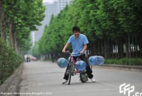 دوچرخه دو کاره چینی. راه رفتن روی آب و خشکی