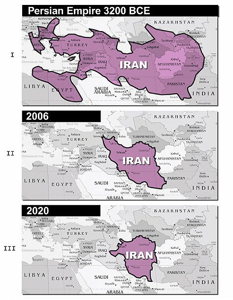 نقشه ایران از قبل از میلاد مسیح ( ع ) تاکنون و ایران در خاورمیانه ی بزرگ