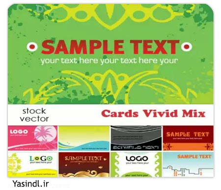 Cards Vivid Mix yasindl ir وکتور کارت های تبلیغاتی Cards Vivid Mix Vector