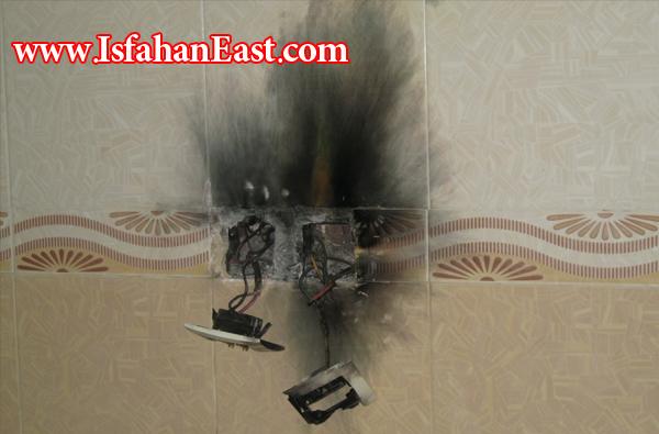 برخورد صاعقه با منزل مسكوني در نايين