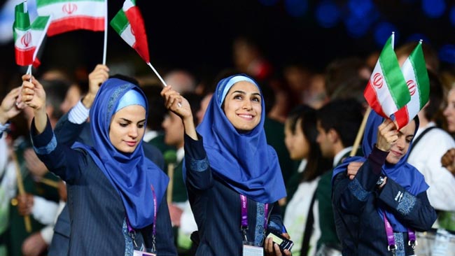 بانوان محجبه ایران در رژه افتتاحیه المپیک