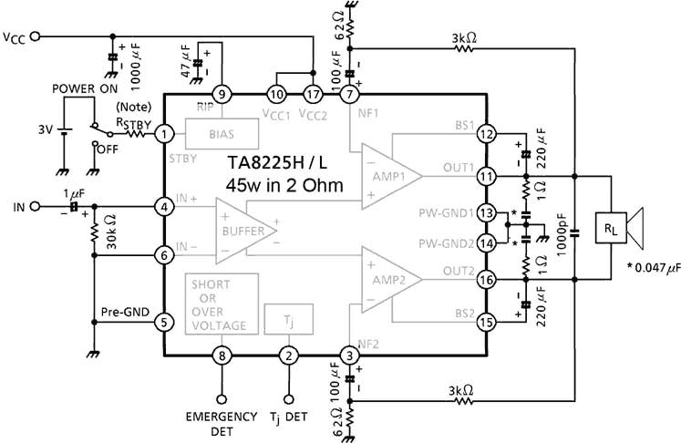 tda8225 power amplifier 18v 45w