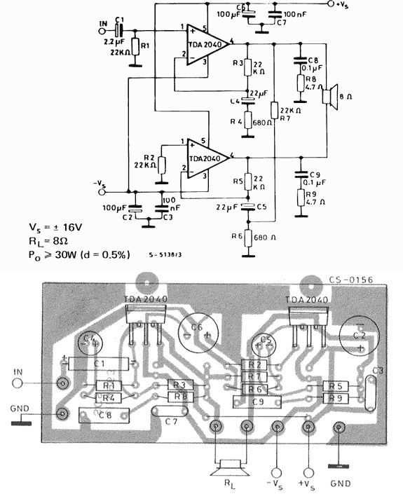 tda2040-18v+-- bridge