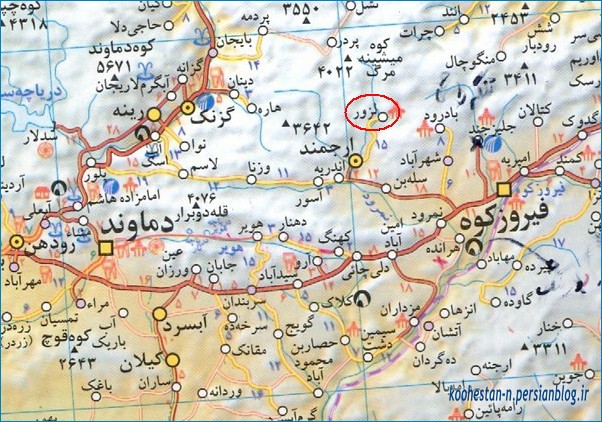 نقشه دسترسی روستای لزور