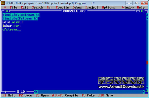 Turbo C++ برای ویندوز 7