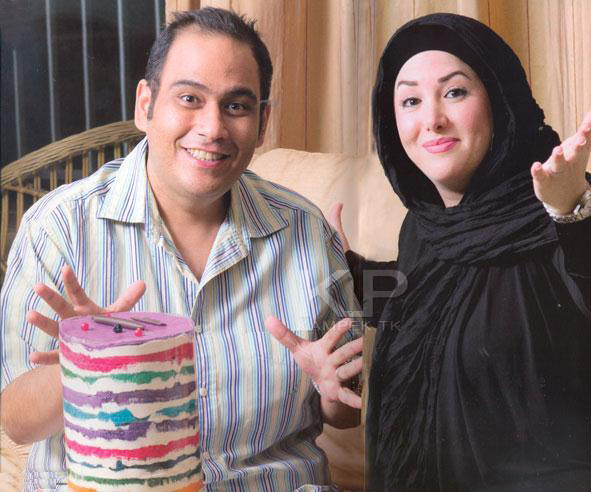 رضا داوود نژاد و همسرش غزل بدیعی