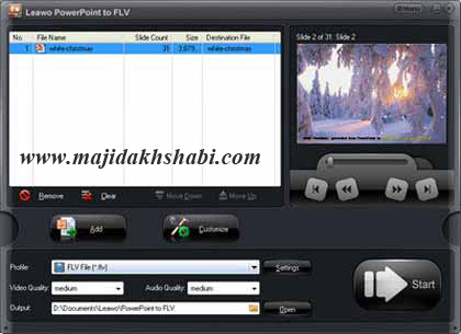 نرم افزار تبدیل فایل های پاورپوینت به فایل های ویدیویی FLV نرم افزار تبدیل فایل های پاورپوینت به فایل های ویدیویی FLV