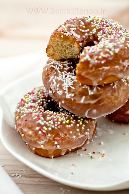 دونات  آشپزی  دستور تهیه طرز تهیه شیرینی مورد علاقه کودکان  آموزشی American donuts - donuts with a hole donuts Donuts - Американский пончик