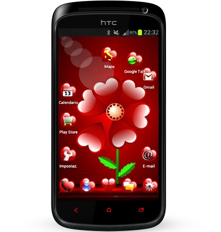 دانلود Valentine Next Launcher v1.0 - تم قلب های قرمز برای اندروید