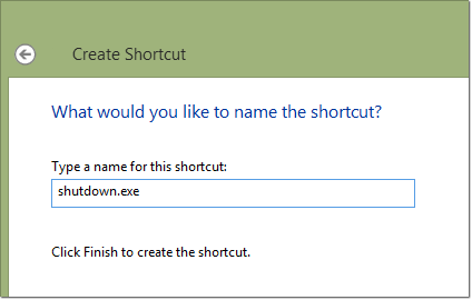 Shortcut name