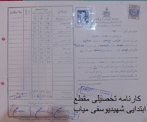 معلم شهیدعسگریوسفی میاب