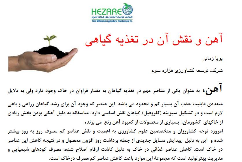 اهن و نقش ان در تغذیه