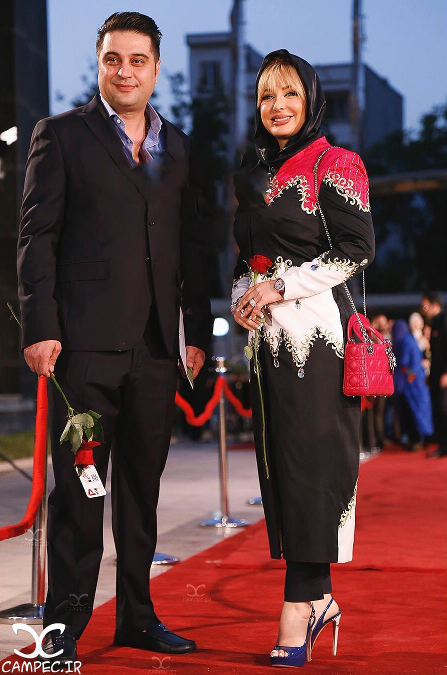 نیوشا ضیغمی با همسرش در جشن حافظ