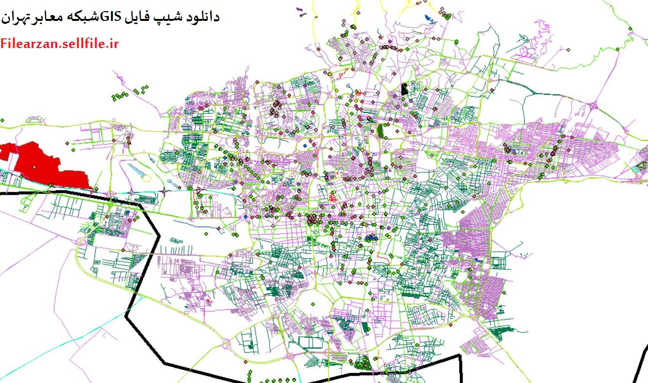 دانلود نقشه gis شبکه معابر تهران