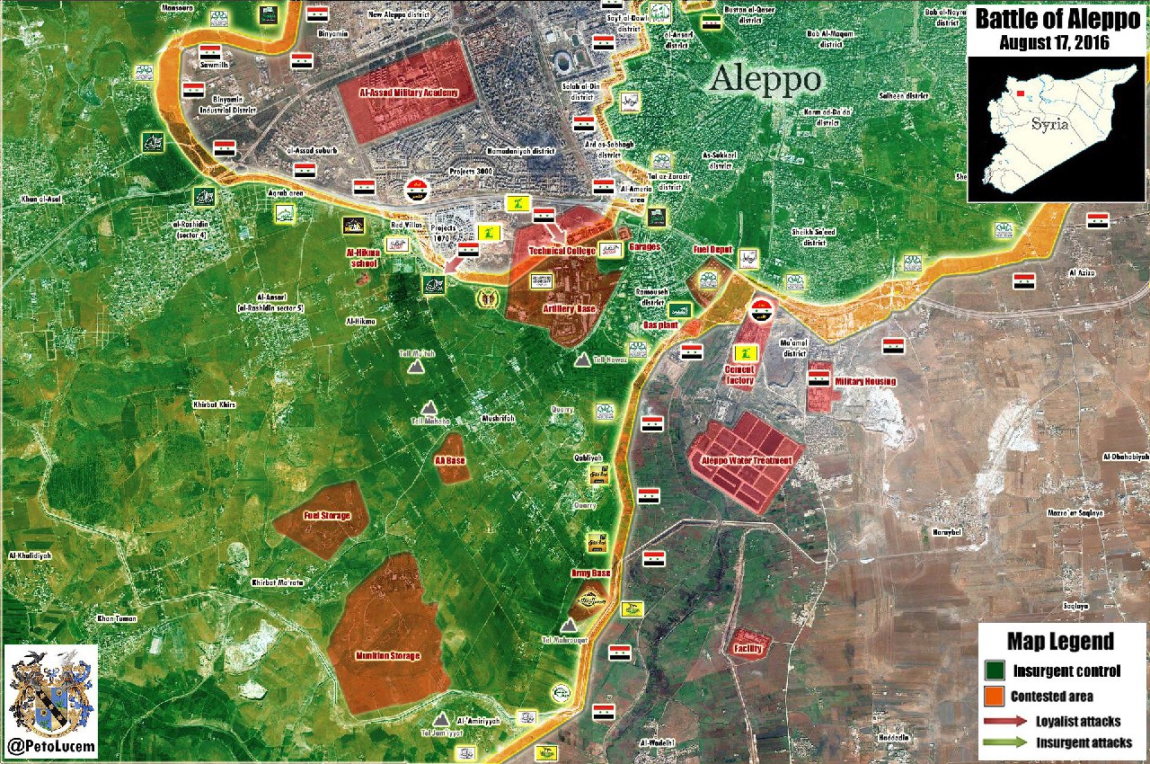 محور های پیشروی و نبرد و حملات در جنوب حلب