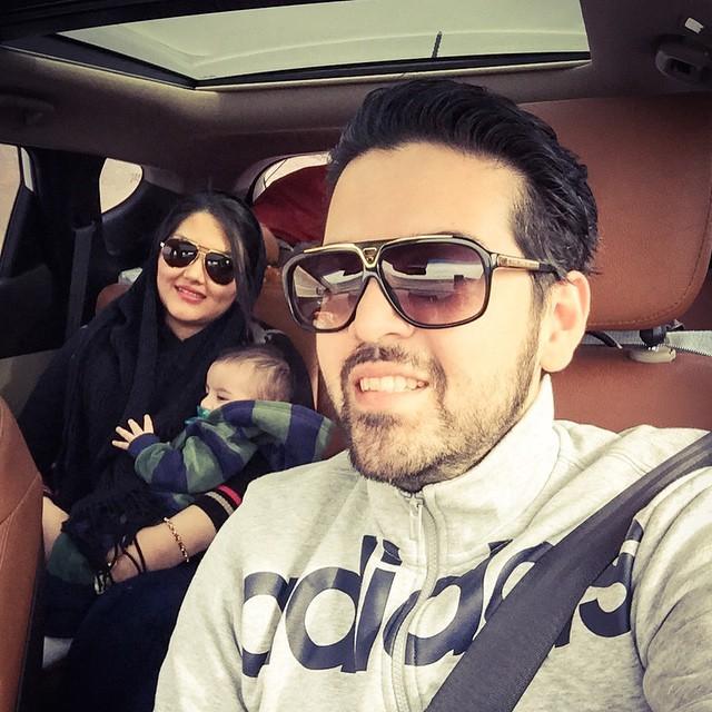 عماد طالب زاده با همسر و پسرش