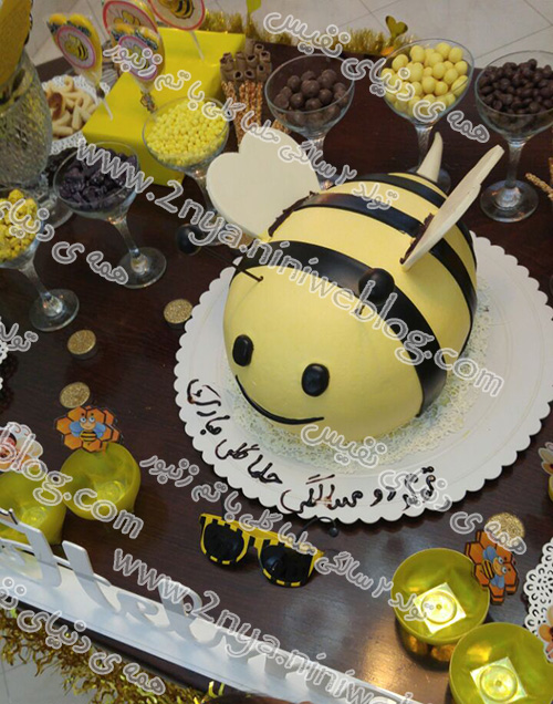 cake_bee_zanboor مدل کیک تولد تم زنبوری