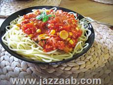 ماکارونی با سویا و قارچ