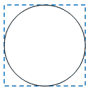 تعیین مرزهای دایره با ایجاد یک مستطیل
